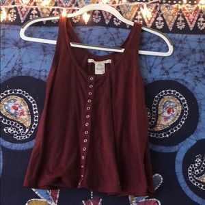 Maroon flowy crop/shorter length